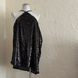 City Chic Black Sequin Cami Top 24 Plus Size NWT